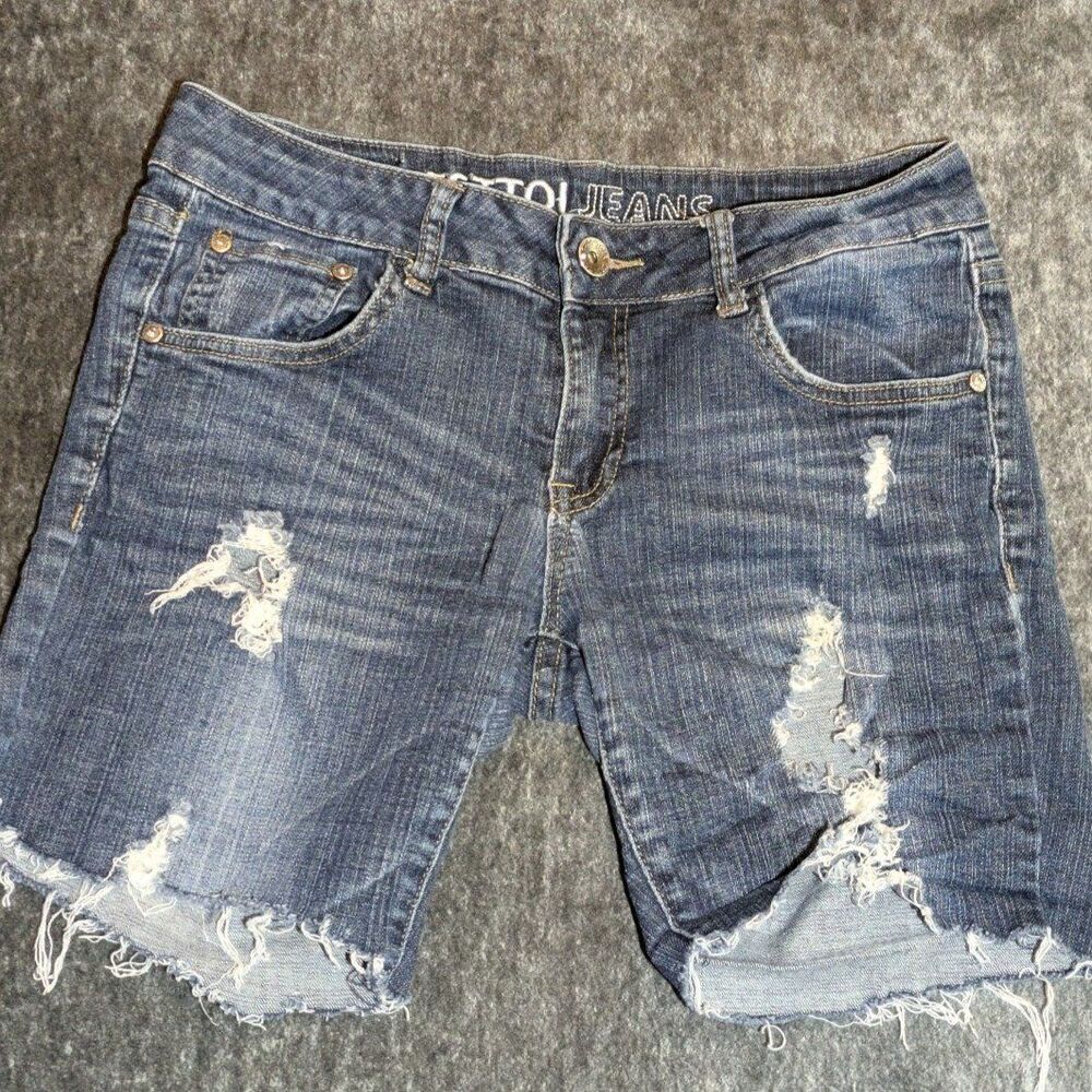 Dark Wash Distressed Jean Shorts C'est Toi Grunge Emo Y2K Size 11